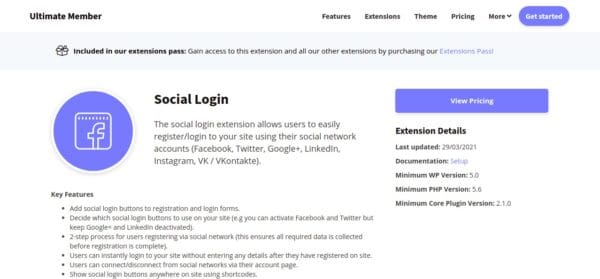 UltimateMember Social Login