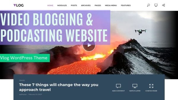 Vlog WordPress theme